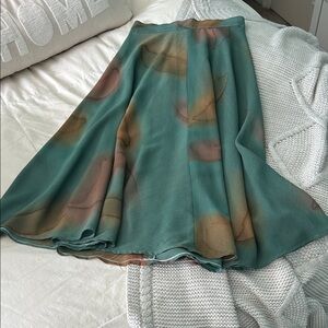 Sheer Circle Skirt with Brown Accents